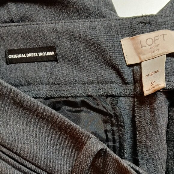 NWT LOFT "Original Dress Trouser" Gray Wide Leg 6P - Picture 11 of 12